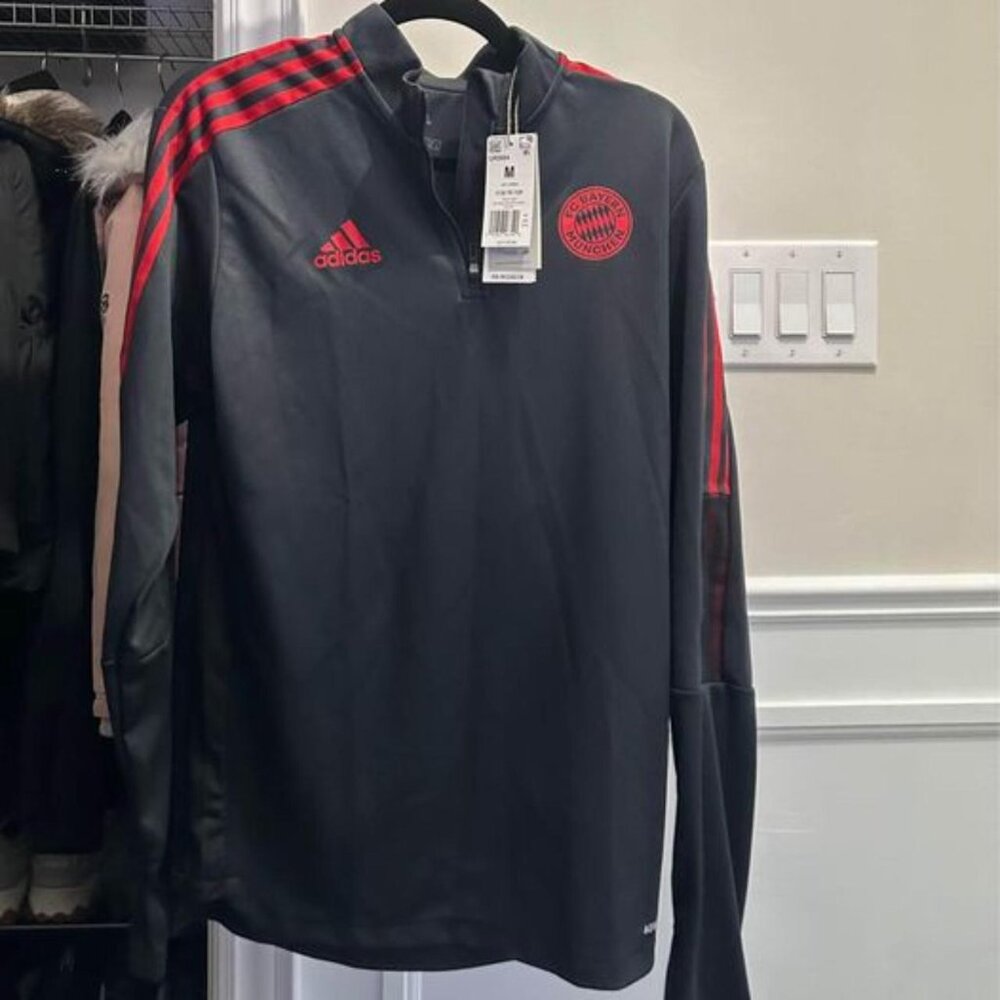 Bayern Munich Adidas AEROREADY Quarter-Zip Training Top - Gray W/Tags